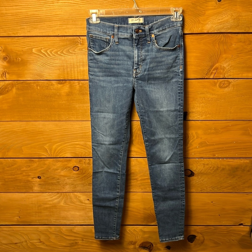 Madewell Women's Medium Wash Stretch 9 Inch Mid-Rise Skinny Jeans 27T streetwear